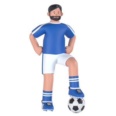 Soccer Player Posing 3D Graphic