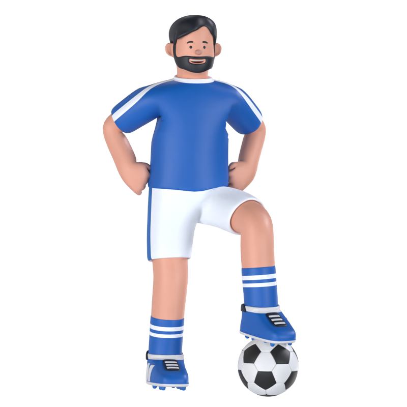 Soccer Player Posing 3D Graphic