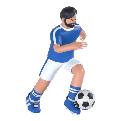Soccer Player Running 3D Graphic