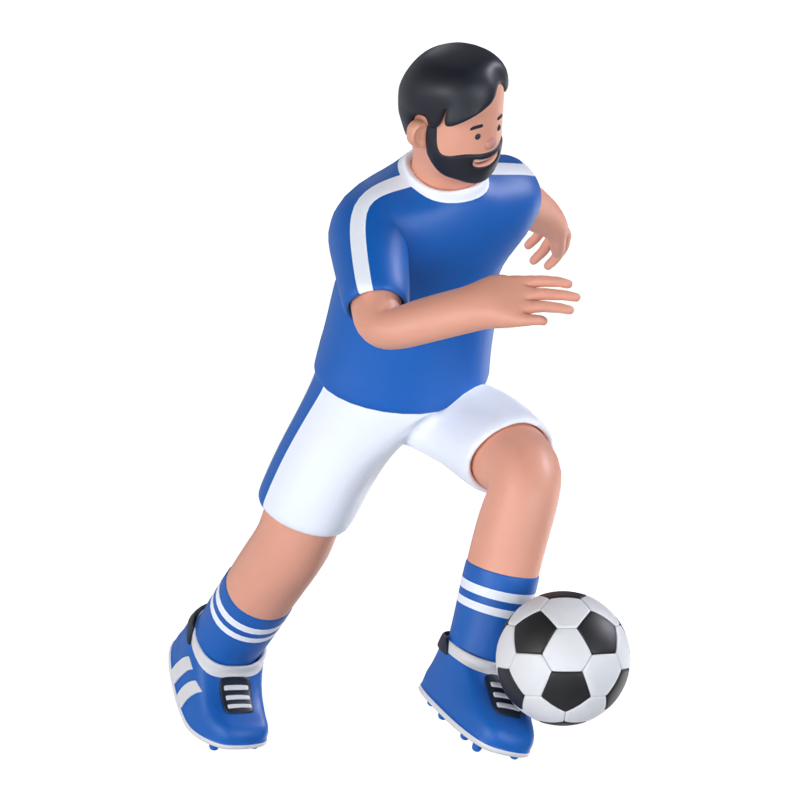 Jugador de fútbol corriendo 3D Graphic