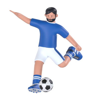 Soccer Player Kicking  3D Graphic