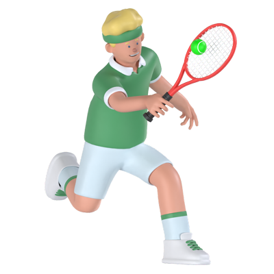 Tennis Player Running 3D Graphic