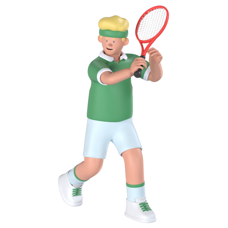 Tennisspieler Offene Haltung 3D Graphic