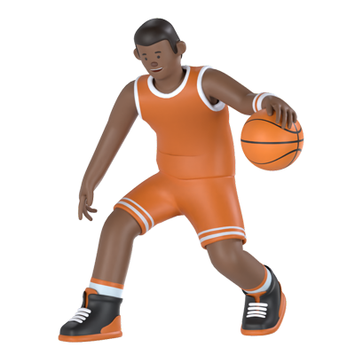 Basket Player Dribbling 3D Graphic