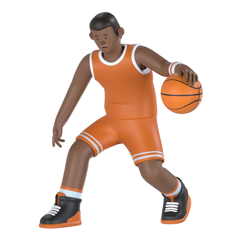 Korbspieler Dribbling 3D Graphic