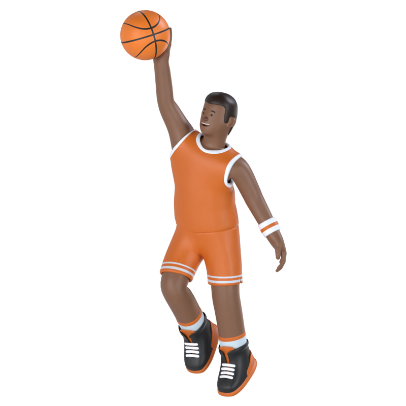 Basket Player Scoring 3D Graphic