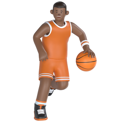 Basket Player Running 3D Graphic