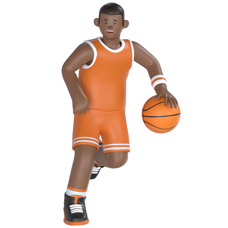 Basketballspieler Laufen 3D Graphic