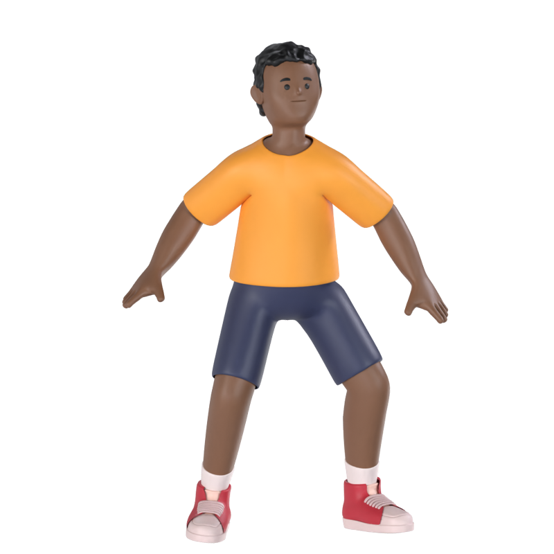 Boy Cautious  3D Graphic