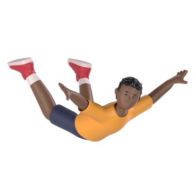Boy Falling 3D Graphic