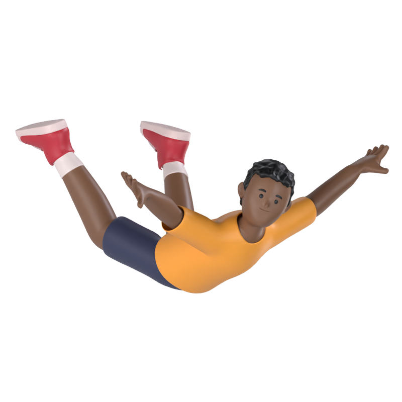 Boy Falling 3D Graphic