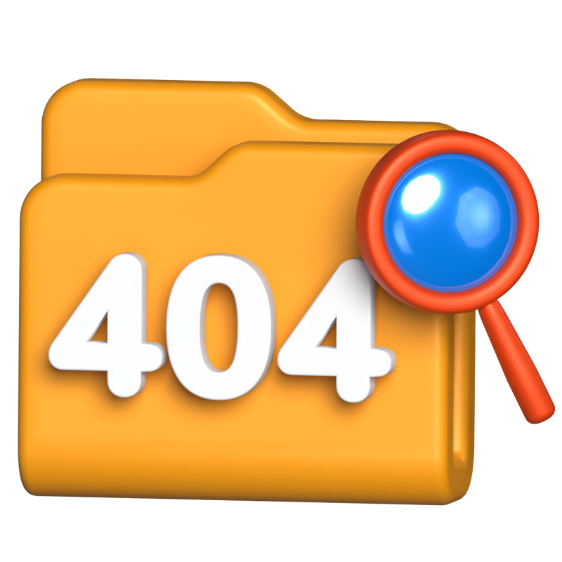 404 File Not Found 3D Graphic