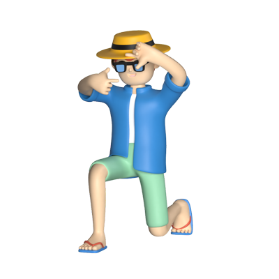Traveler Taking Photo Pose 3D Character 3D Graphic