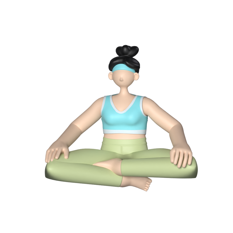 Yoga Girl meditating Pose Pose 3D Graphic