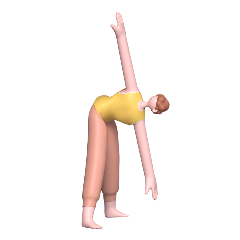 Yoga Boy Triangle Pose 3D Graphic