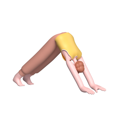 Yoga Boy Downward Facing Dog Pose 3D Graphic
