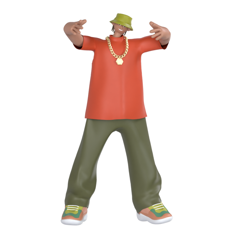 Postura em pé do rapper 3D Graphic