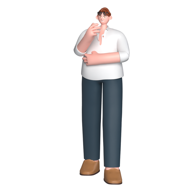 Banjo Man Standing Pose 3D Graphic