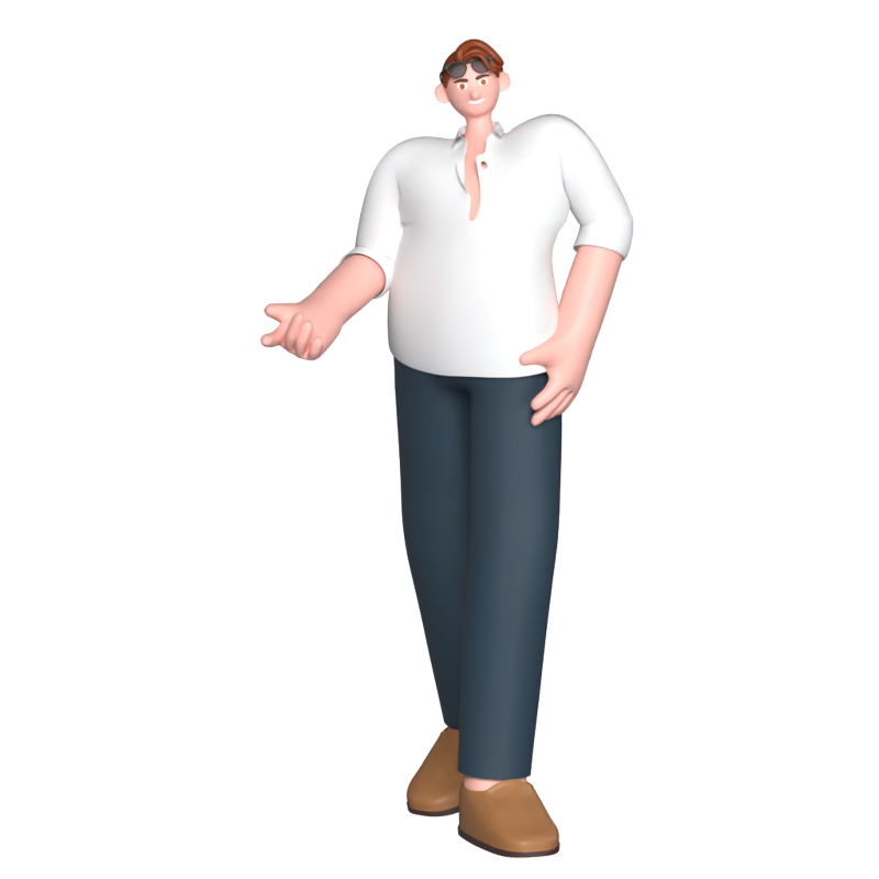 Banjo Man Talking Pose 3D Graphic