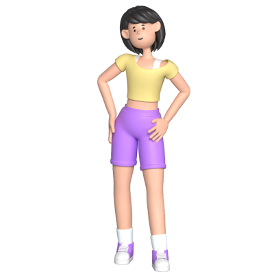 Woman Hands On Waist Pose 3D Graphic