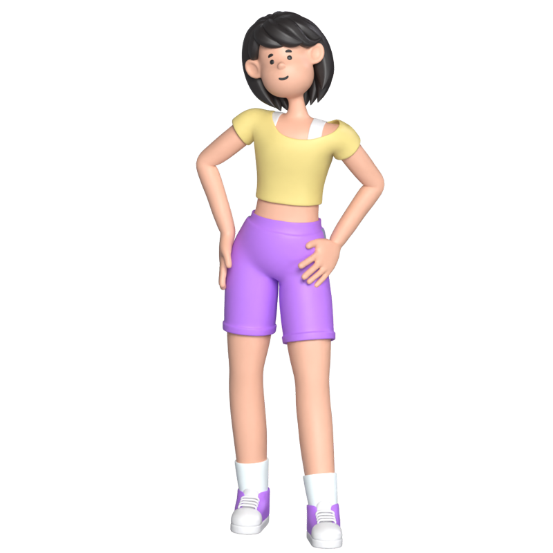 Frau Hände auf Taille Pose 3D Graphic