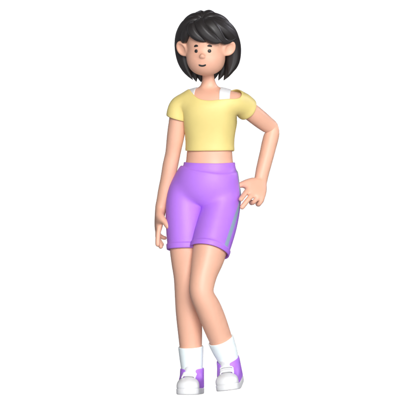 Woman Standing Pose 3D Graphic