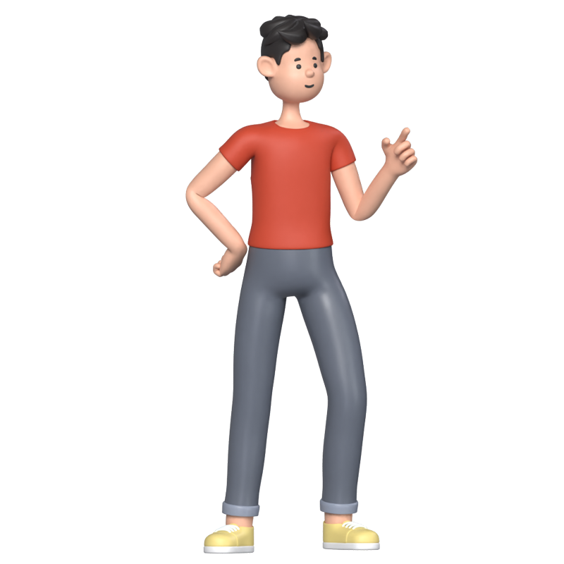 Man Pointing To Something 3D Graphic