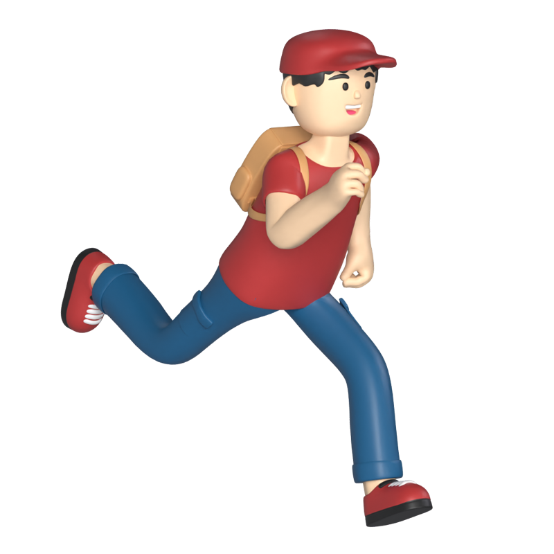 Delivery Man Running 3D Graphic