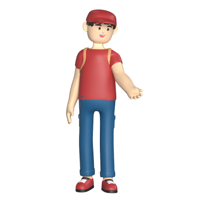 Delivery Man Offering Hand 3D Graphic