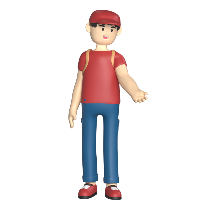 Delivery Man Offering Hand 3D Graphic