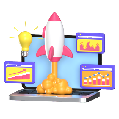 Start Up 3D Animated Icon 3D Graphic