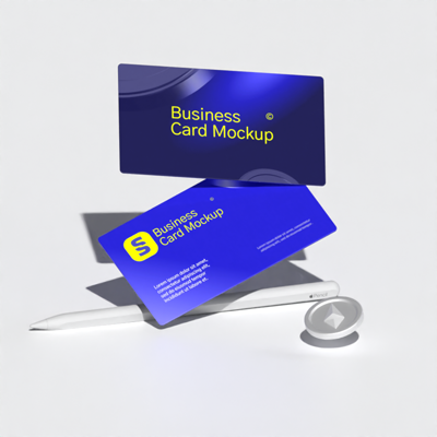 Bussisnes Cards 3D Animated Mockup 3D Template