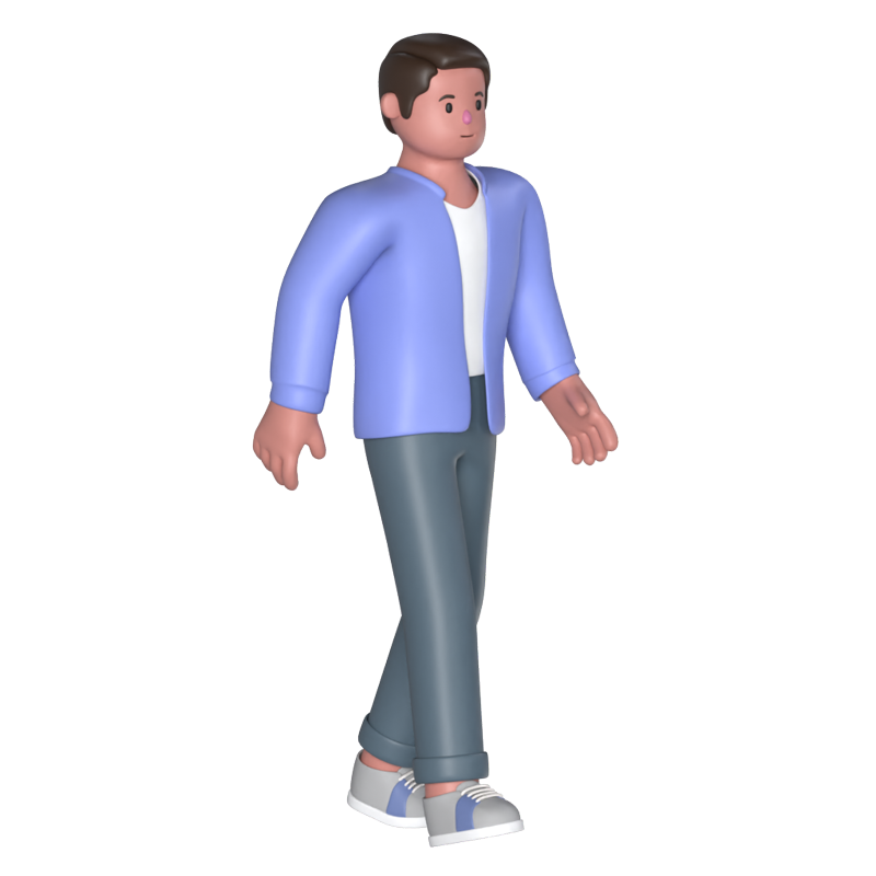 カジュアル・マン・ウォーキング 3D Graphic