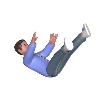 Casual Man Falling 3D Graphic
