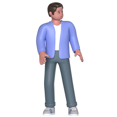 Casual Man Looking 3D Graphic