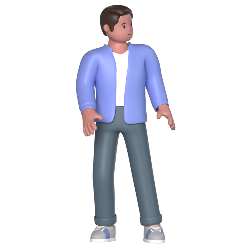 Casual Man Looking 3D Graphic