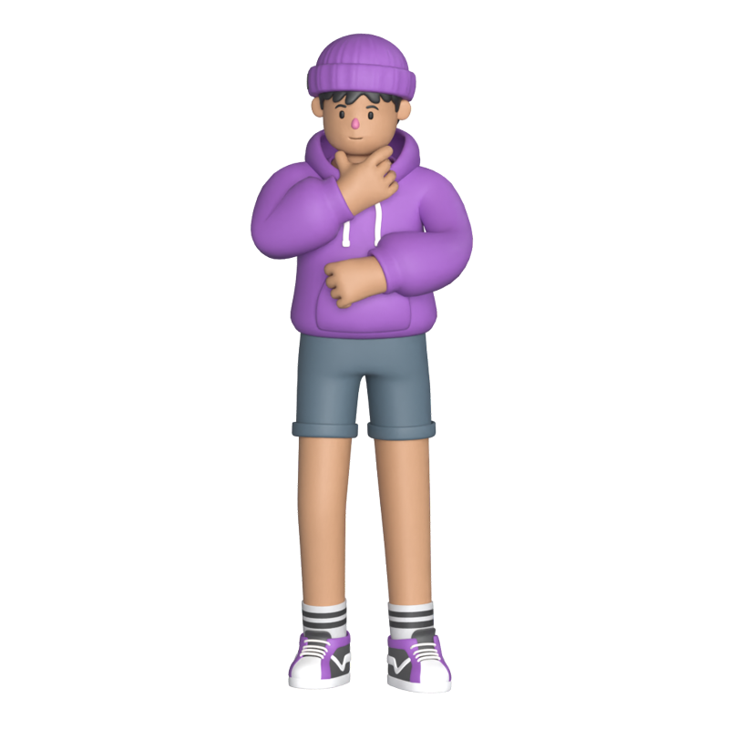 Casual Boy Intrigado 3D Graphic