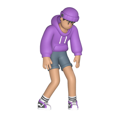 Casual Boy Stunned Idle 3D Graphic