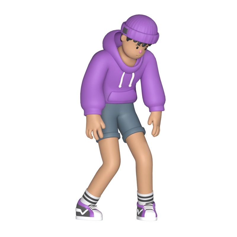 Casual Boy Aturdido Ocioso 3D Graphic