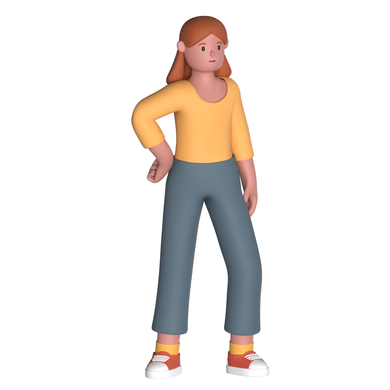 Lässige Frau 3D Graphic