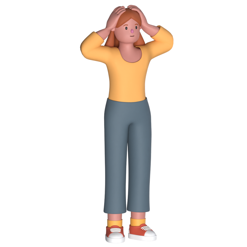 Casual Woman Desperate 3D Graphic