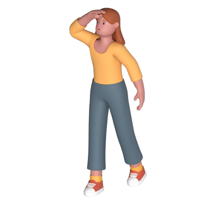Casual Woman Looking 3D Graphic