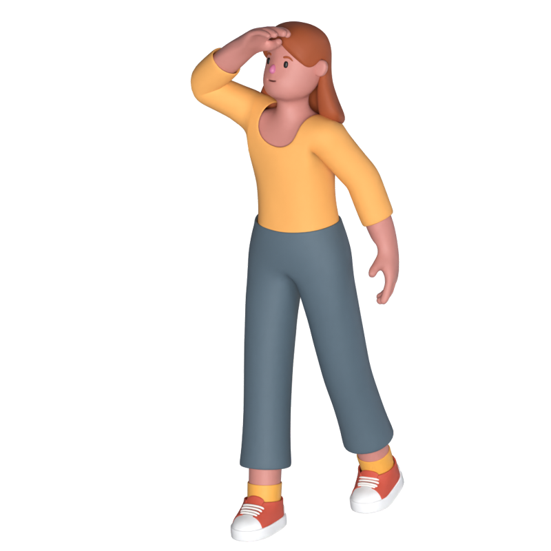 Casual Woman Looking 3D Graphic