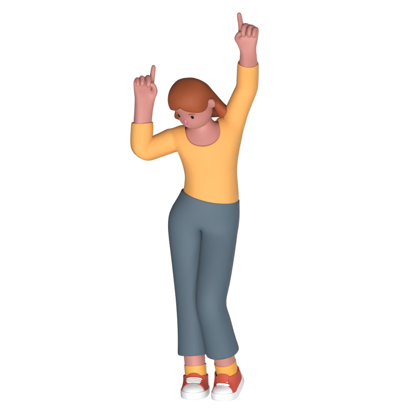 Casual Woman Dancing 3D Graphic