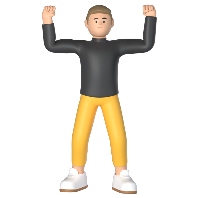 Man Victory Pose 3D Graphic