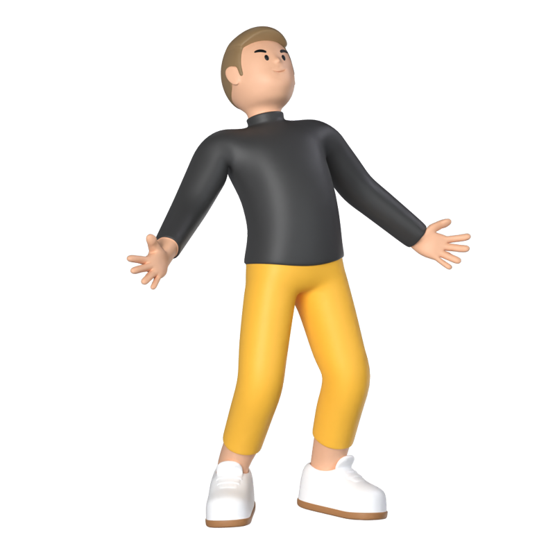 Man Evil Pose 3D Graphic