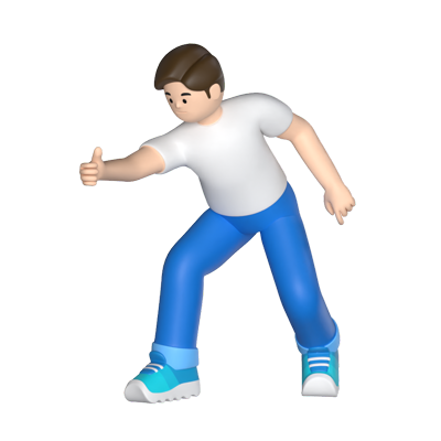 Casual Man Greeting 3D Graphic