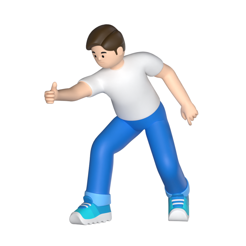 Casual Man Greeting 3D Graphic