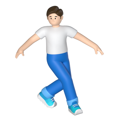 Casual Man Dancing 3D Graphic