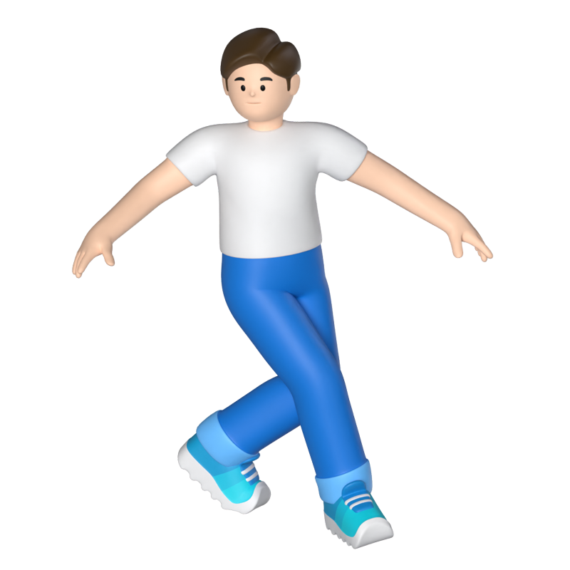 Casual Man Dancing 3D Graphic